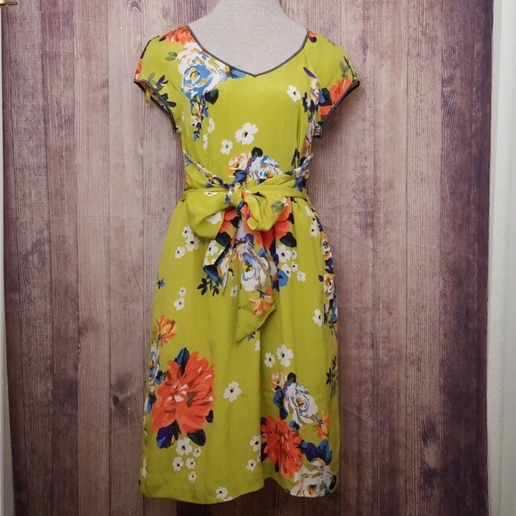 Anthropologie Dresses & Skirts - Anthro Moulinette Soeurs SILK Dress  Green Floral